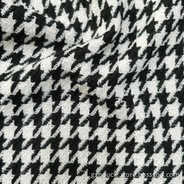 Boucle poly houndstooth design fabric